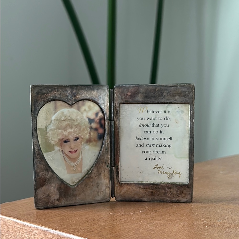 Vintage Silver Photo Frame With Mary Kay  Believe In Yourself